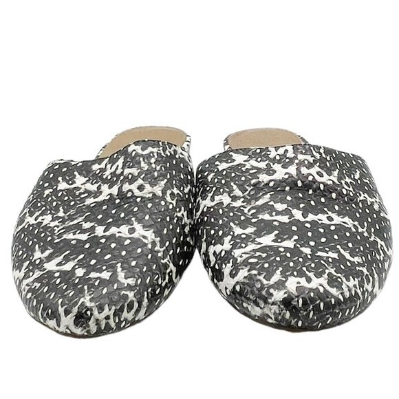 Yosi Samra Parker Mules Gray Snake Embossed Leather Open Back Flats Size 7 - Picture 10 of 16